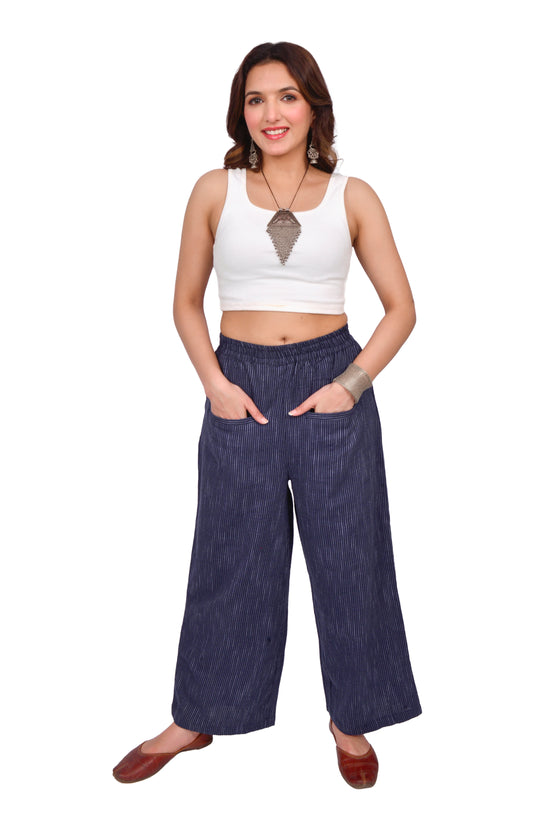 Cotton Blue Striper Pant