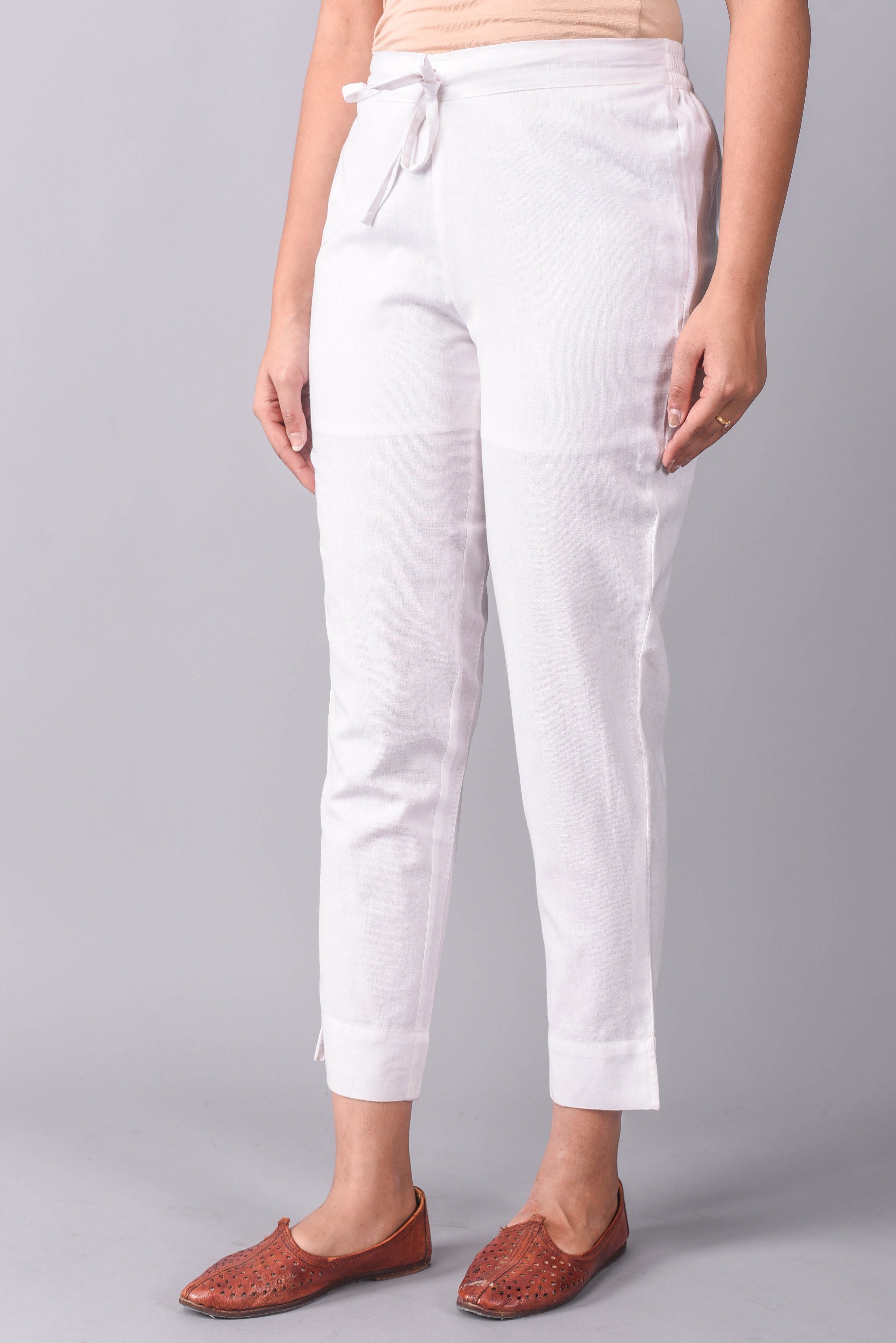 Buy Niharika stretchable white XL cigarette pants at Amazon.in