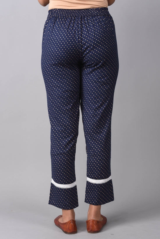 BLUE Printed Cigarette Pants
