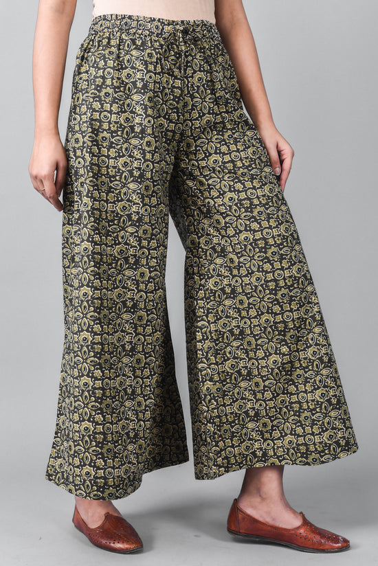 Brown- Flared Printed Palazzo