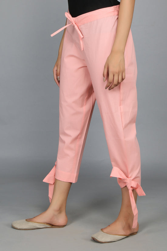 BABY-PINK-SOLID CAPRIS-Pants