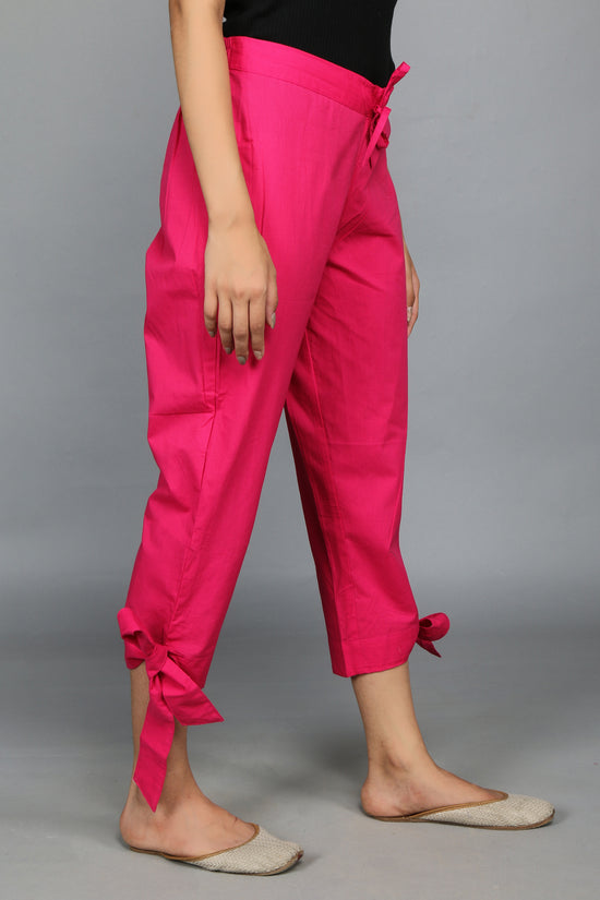 Fuchia SOLID CAPRIS-Pants