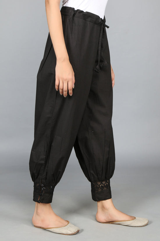 Black SOLID Harem-Pants