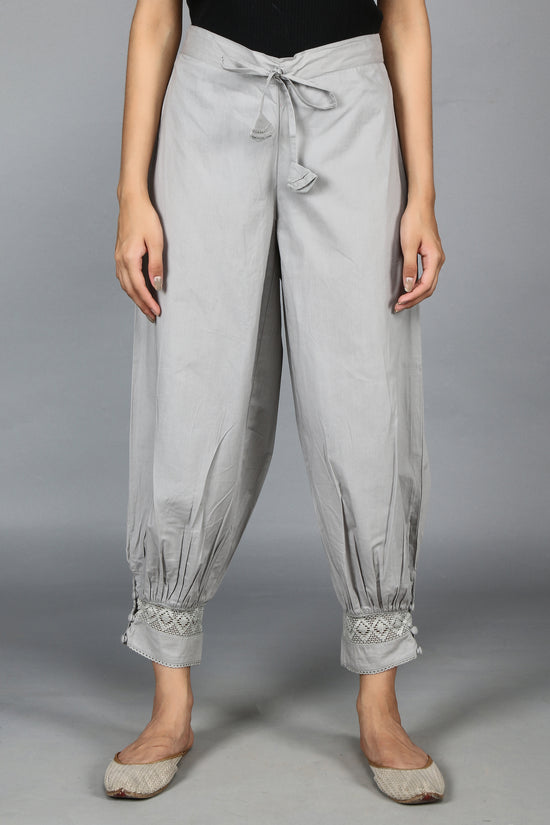 Gray SOLID Harem-Pants