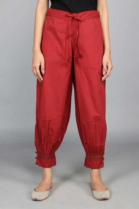 Mahroon SOLID Harem-Pants