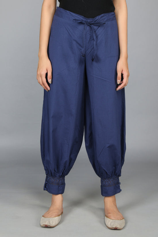 Navy SOLID Harem-Pants