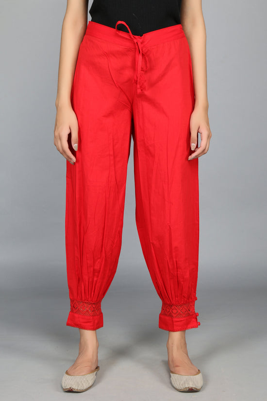 Red SOLID Harem-Pants
