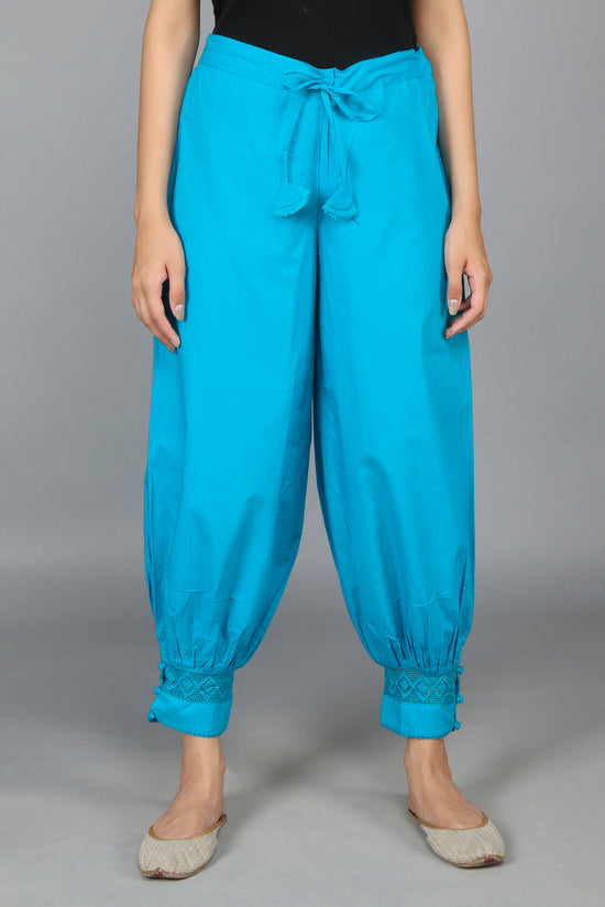 Turquoise SOLID Harem-Pants